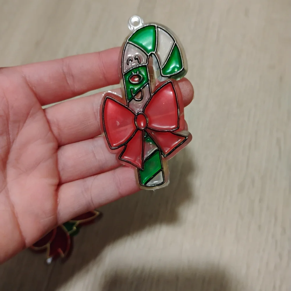 Vintage Candy Cane Ornament with Red Bow
